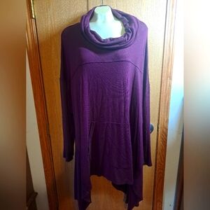 Purple/Burgandy Cowl Neck Women's Sweater